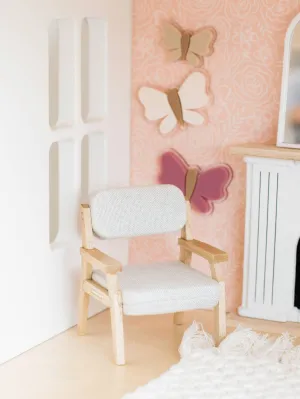 Dollhouse Open Frame Lounge Chair Natural Wood   Gray