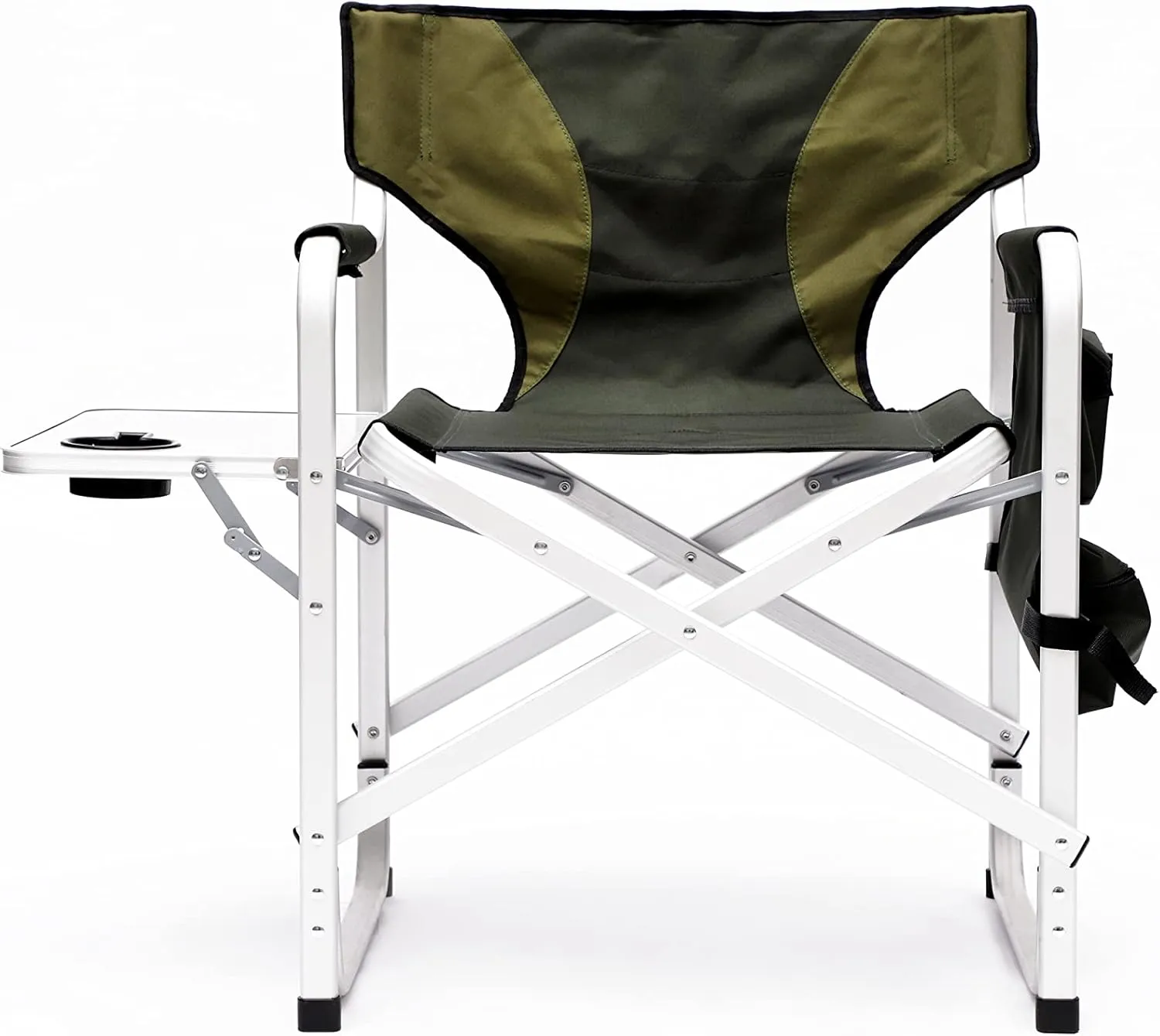 Donext 1PC Camping Chair, Portable Aluminum Directors Chair with Side Table Detachable Side Pocket for Outdoor Camping, Lawn, Picnic, Support 400lbs, Green