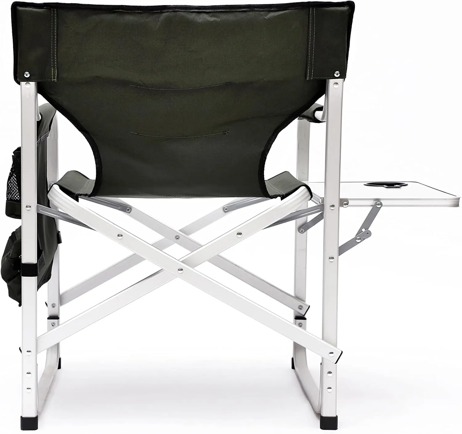 Donext 1PC Camping Chair, Portable Aluminum Directors Chair with Side Table Detachable Side Pocket for Outdoor Camping, Lawn, Picnic, Support 400lbs, Green