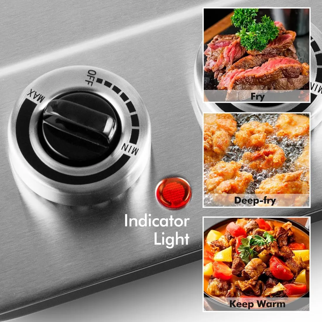 Double Burner, CUSIMAX 1800W Ceramic Electric Hot Plate for Cooking, Dual Control Infrared Cooktop, Portable Countertop Burner, Glass Plate Electric Cooktop, Silver, Stainless Steel-Upgraded Version