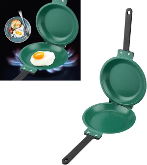 Double Side Frying Pan,Reversible Pan Pancake Maker Steel Flip Fry Pan Non-Stick Easy Flip Pan for Fluffy Pancakes Omelette Frittata and More.