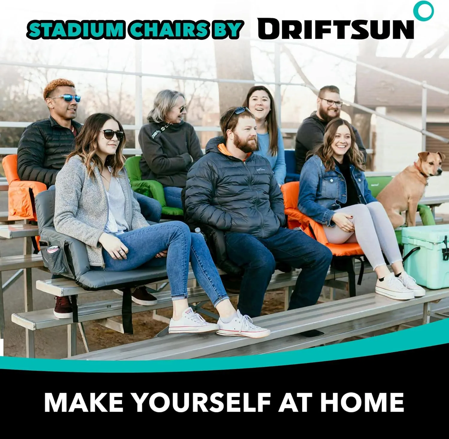 Driftsun Stadium Seats with Back Support, Deluxe Bleacher Chairs with Support Cushion, Padded Seats with Waterproof Chair