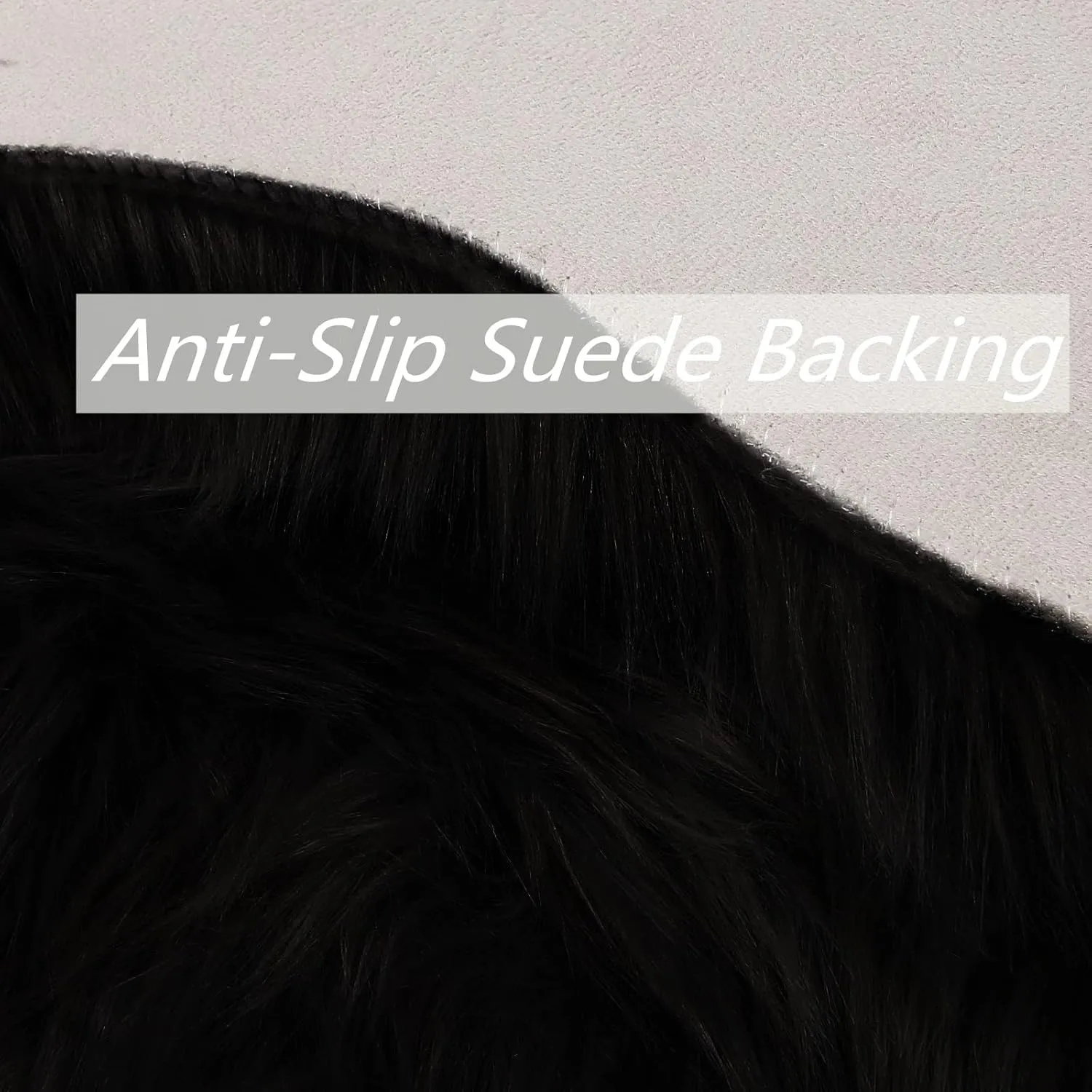duduta Black Faux Fur Throw Rugs 2x3 ft, Fluffy Shag Sheepskin Rug Seat Chair Covers, Washable Rugs Room Decor