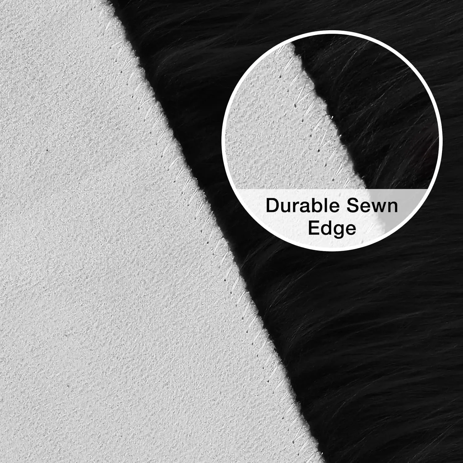 duduta Black Faux Fur Throw Rugs 2x3 ft, Fluffy Shag Sheepskin Rug Seat Chair Covers, Washable Rugs Room Decor
