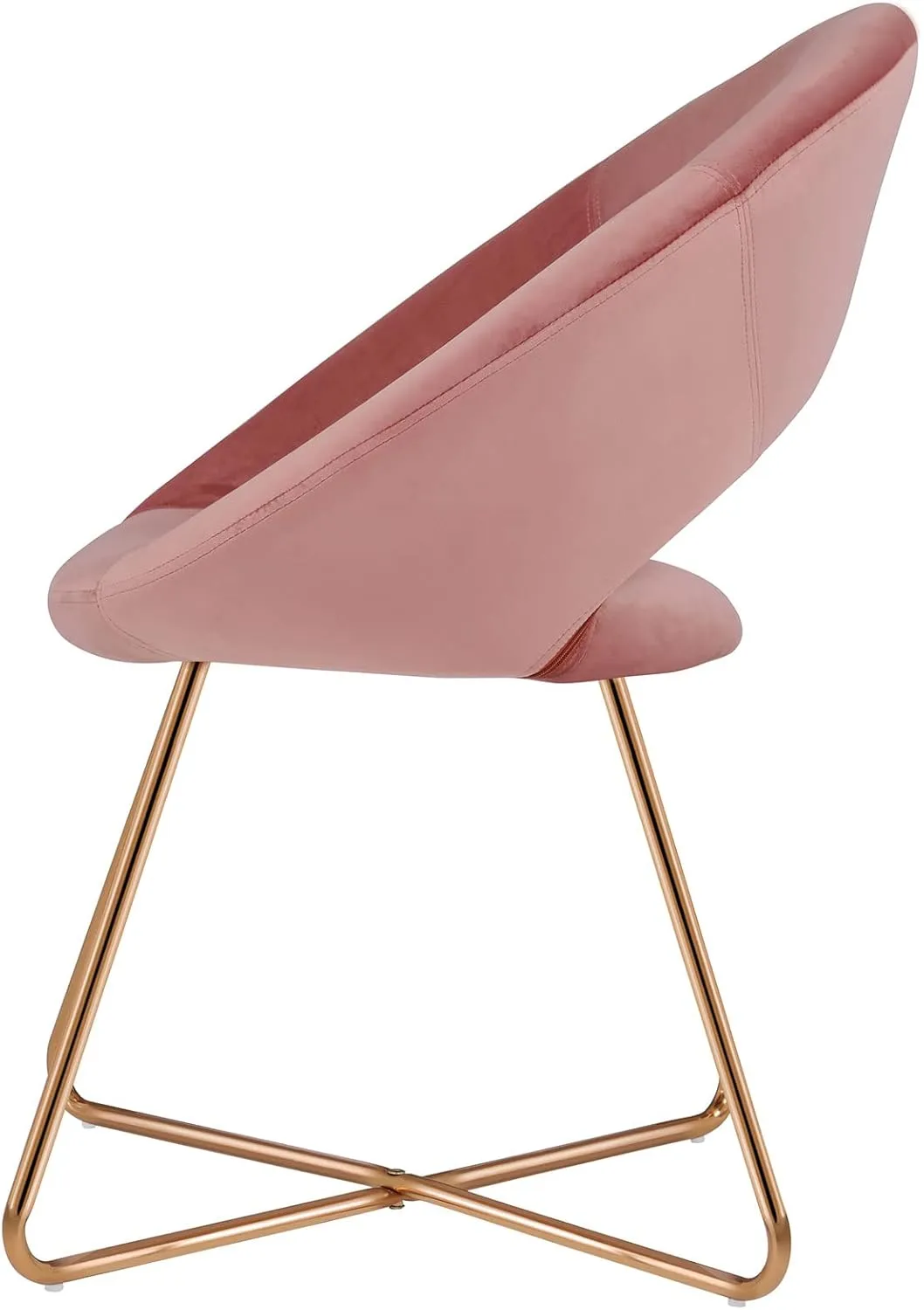 DUHOME Modern Accent Velvet Chairs Dining Chairs Single Sofa Comfy Upholstered Arm Chair Living Room Furniture Mid-Century Leisure Lounge Chairs with Golden Metal Frame Legs 1 PCS Pink