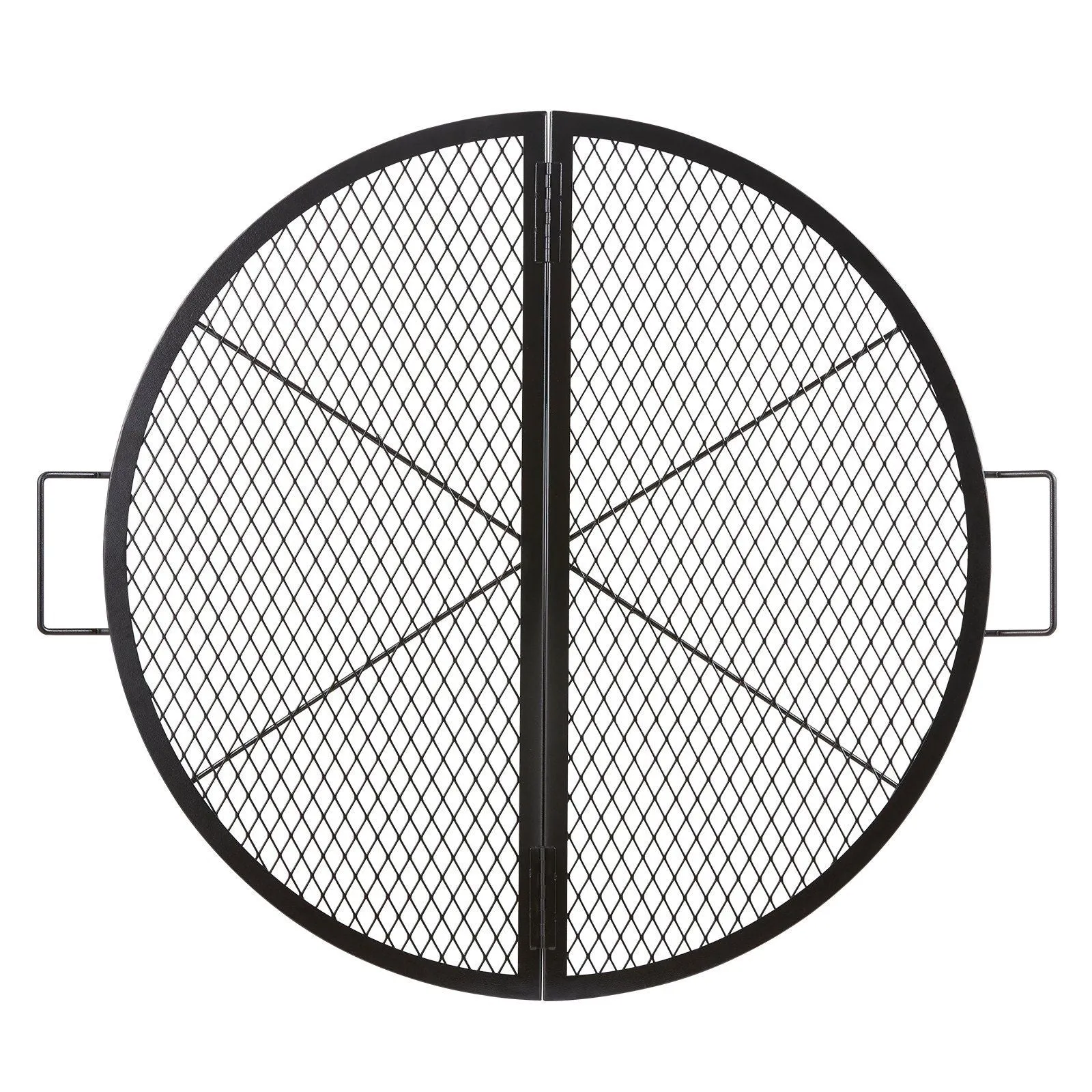 Duty BBQ Campfire Support VEVOR Grill Grate, Camping with Handle Black Grate, Round Cooking Steel Party, 36 for Inch Wire, Grid Foldable Fast dispatch Pit X Grill Fire Portable Outside X-Marks Heavy Cookware Worth the price and
