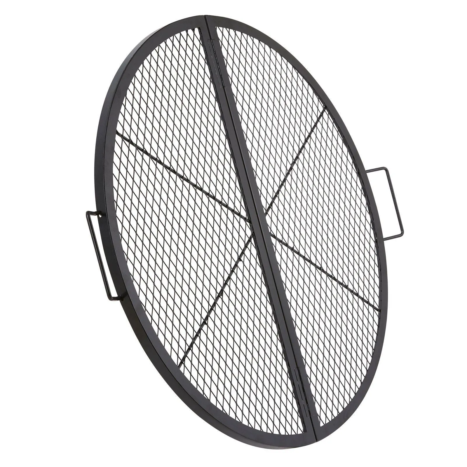 Duty BBQ Campfire Support VEVOR Grill Grate, Camping with Handle Black Grate, Round Cooking Steel Party, 36 for Inch Wire, Grid Foldable Fast dispatch Pit X Grill Fire Portable Outside X-Marks Heavy Cookware Worth the price and