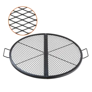 Duty BBQ Campfire Support VEVOR Grill Grate, Camping with Handle Black Grate, Round Cooking Steel Party, 36 for Inch Wire, Grid Foldable Fast dispatch Pit X Grill Fire Portable Outside X-Marks Heavy Cookware Worth the price and