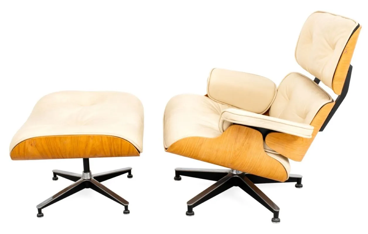 Eames Style Bentwood Lounge Chair and Ottoman