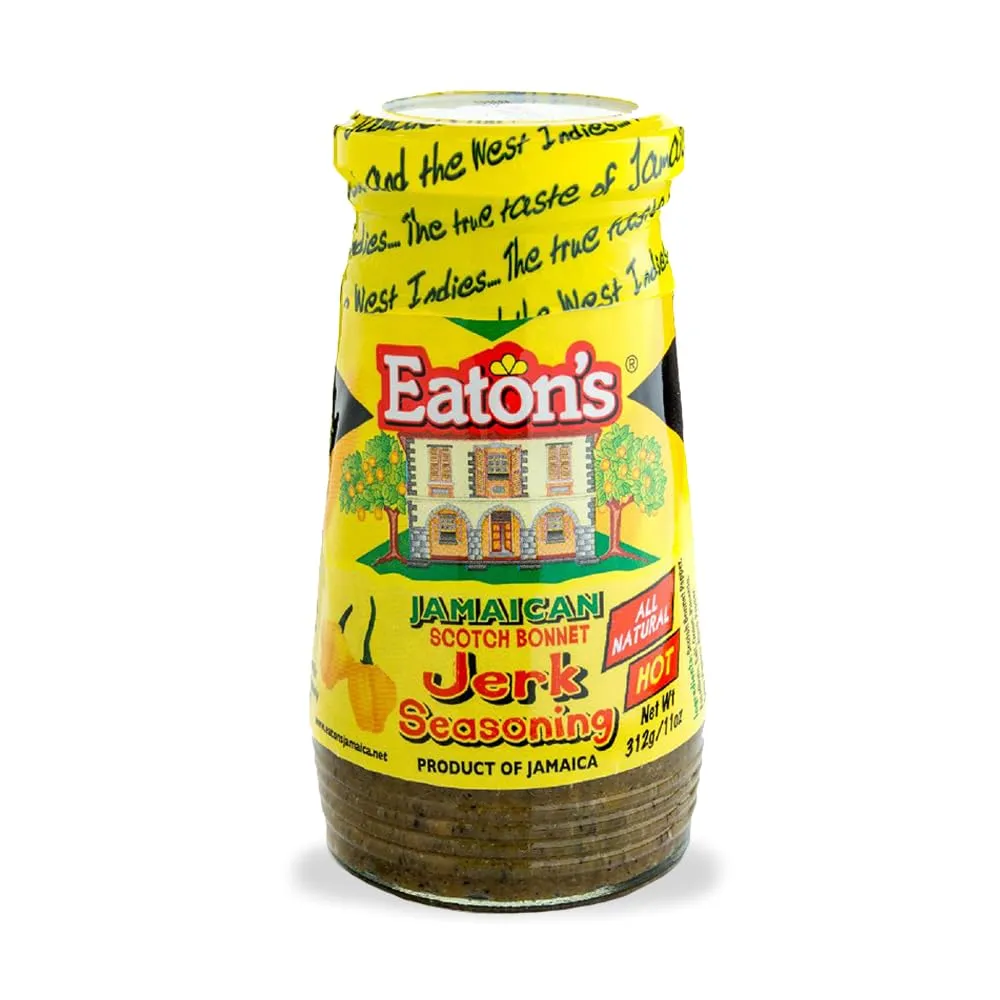 Eaton's Authentic Jamaican Jerk Seasoning - Easy to Use, Spicy, and Flavorful Caribbean Jerk Seasoning, BBQ Rub, Grilled Chicken Seasoning or Marinade with Jerk Cooking Recipe eBook (Scotch Bonnet)