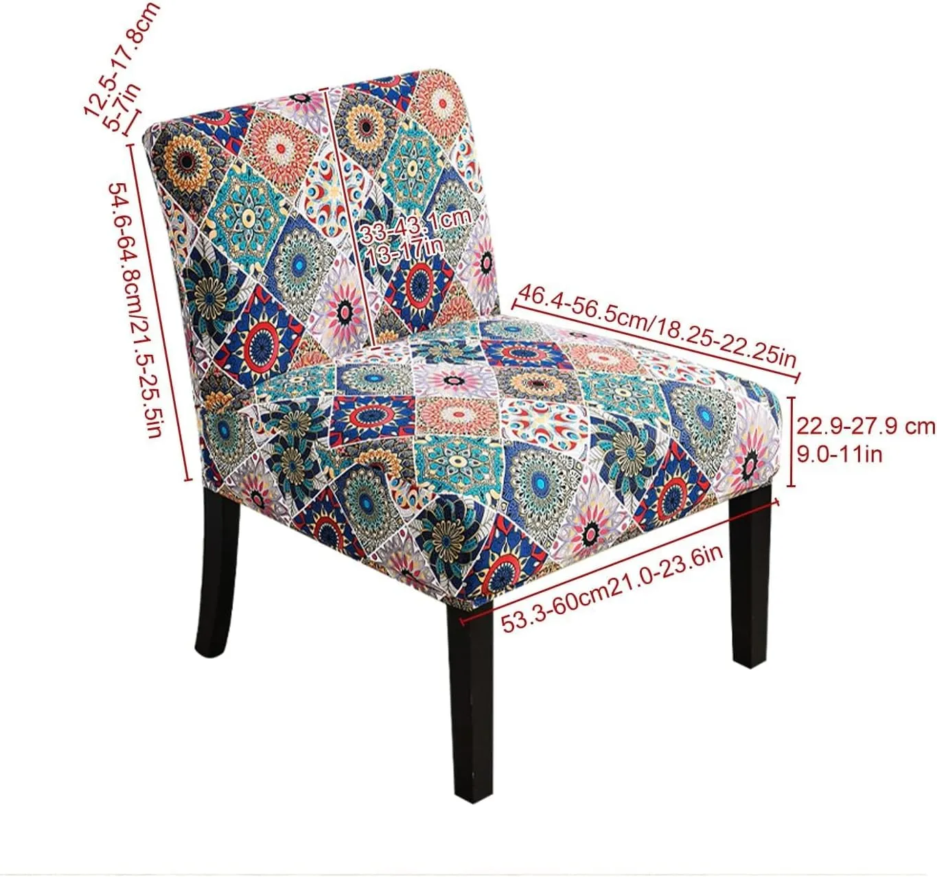 Eco-Ancheng Armless Accent Chair Cover Slipcover Stretch Spandex Slipper Chair Cover Removable Washable for Armless Chair Slipcover Furniture Protector Covers for Living Dining Room Hotel