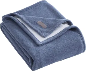 Eddie Bauer Ultra-Plush Collection Throw Blanket-Reversible Sherpa Fleece Cover, Soft & Cozy, Perfect for Bed or Couch, Blue/Light Grey