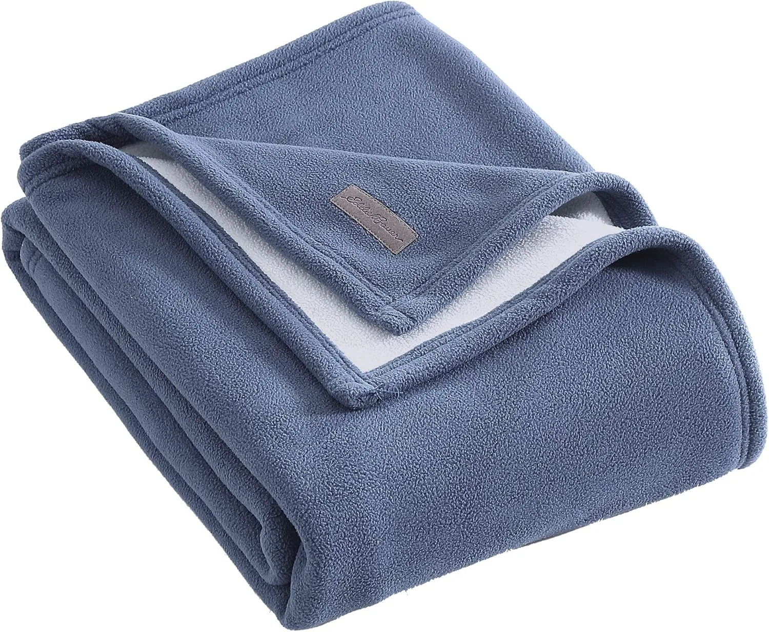 Eddie Bauer Ultra-Plush Collection Throw Blanket-Reversible Sherpa Fleece Cover, Soft & Cozy, Perfect for Bed or Couch, Blue/Light Grey