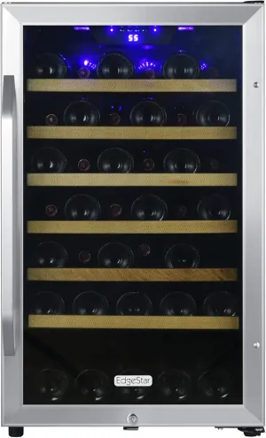 EdgeStar CWF440SZ 20 Inch Wide 44 Bottle Capacity Free Standing Wine Cooler with Reversible Door and LED Lighting