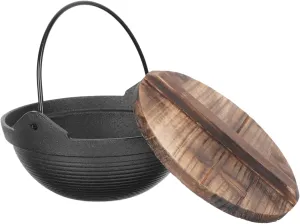 Electric Hot Pot Small Camping Pot Iron Cooking 18cm Single Outdoor Saucepan