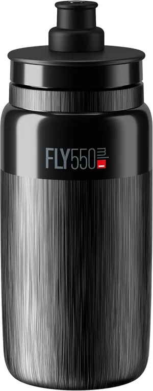 Elite Fly 550ml Bottle (Black, Textured) – Ultra-Lightweight Sports Drink Bottle with Push-Pull Valve