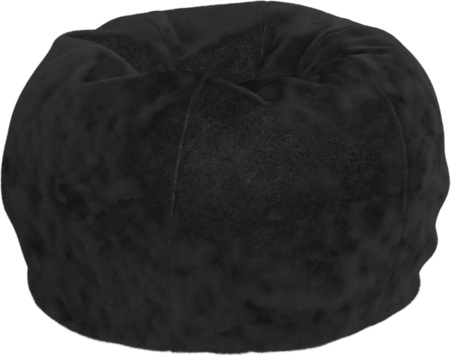 EMMA   OLIVER Daisy Small Black Furry Bean Bag Chair for Kids and Teens