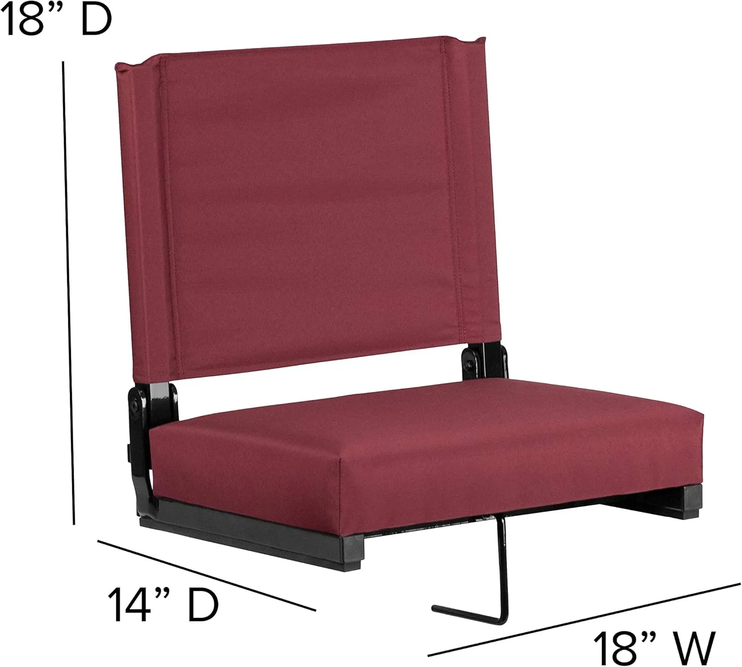 EMMA   OLIVER Lightweight Stadium Chair with Ultra-Padded Seat, 500 lb. Rated