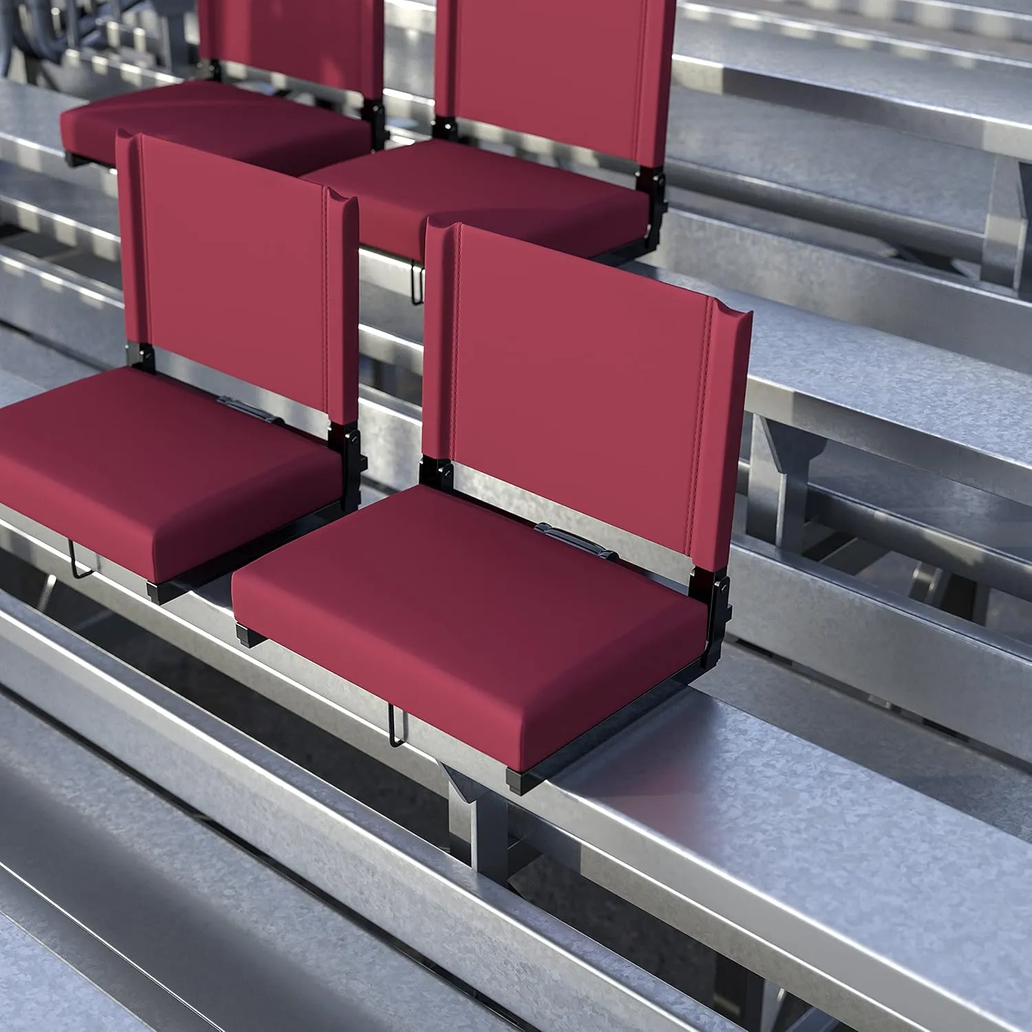 EMMA   OLIVER Lightweight Stadium Chair with Ultra-Padded Seat, 500 lb. Rated