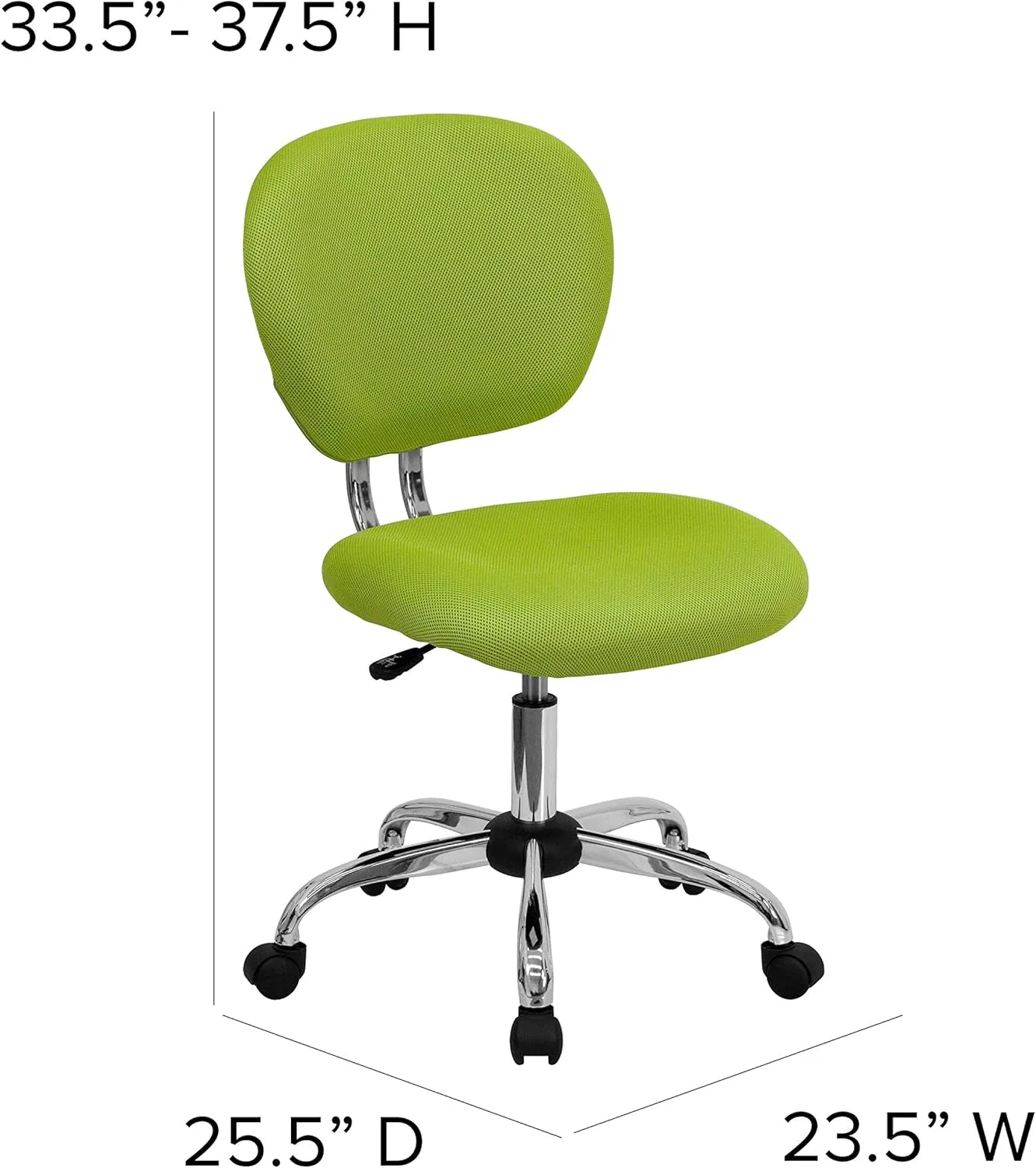 EMMA   OLIVER Mid-Back Apple Green Mesh Padded Swivel Task Office Chair with Chrome Base