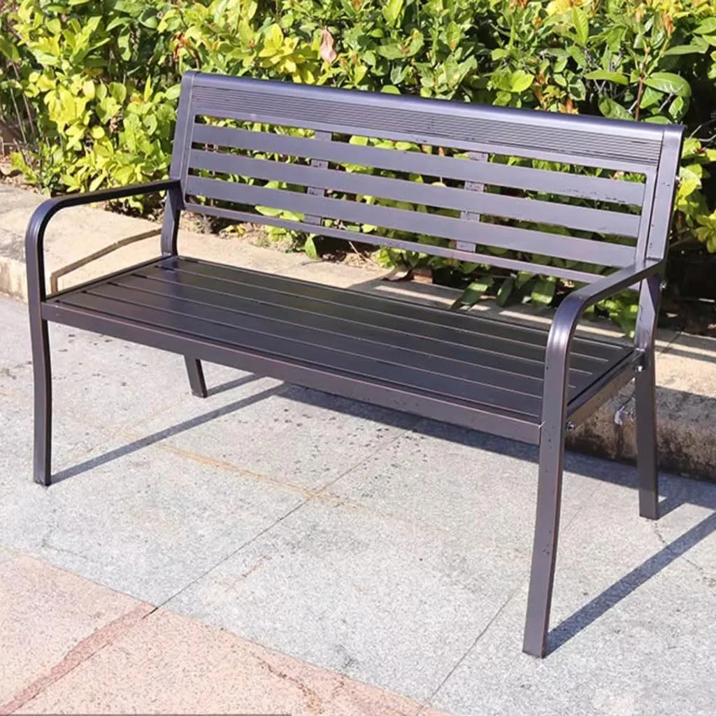 ENGENDER Outdoor Bench Park Chair Outdoor Bench Waterproof Rest Bench Open-air Community Leisure Bench Outdoor Backrest Chair Garden Bench (Color : A)