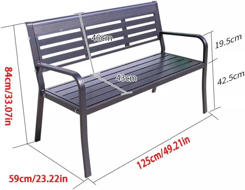 ENGENDER Outdoor Bench Park Chair Outdoor Bench Waterproof Rest Bench Open-air Community Leisure Bench Outdoor Backrest Chair Garden Bench (Color : C)