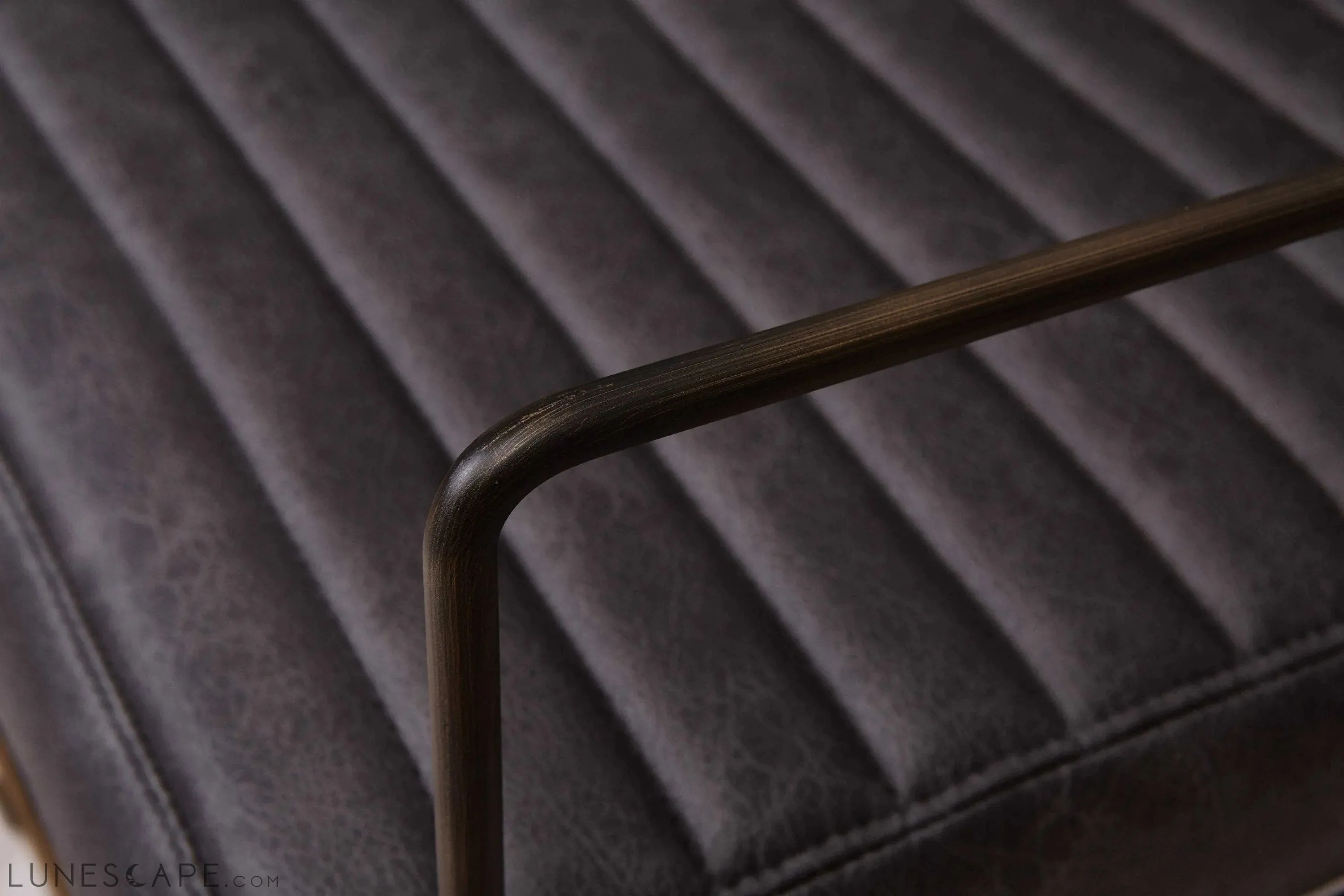 Ergonomic Grey Faux Leather Modern Arm Chair