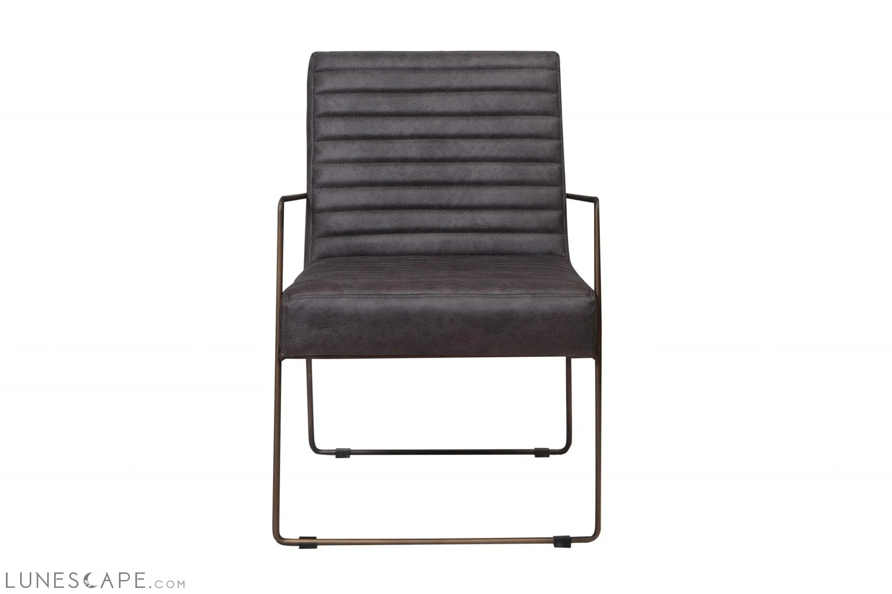 Ergonomic Grey Faux Leather Modern Arm Chair