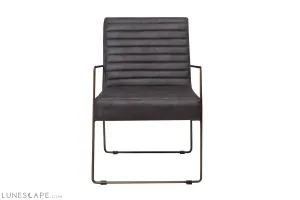 Ergonomic Grey Faux Leather Modern Arm Chair