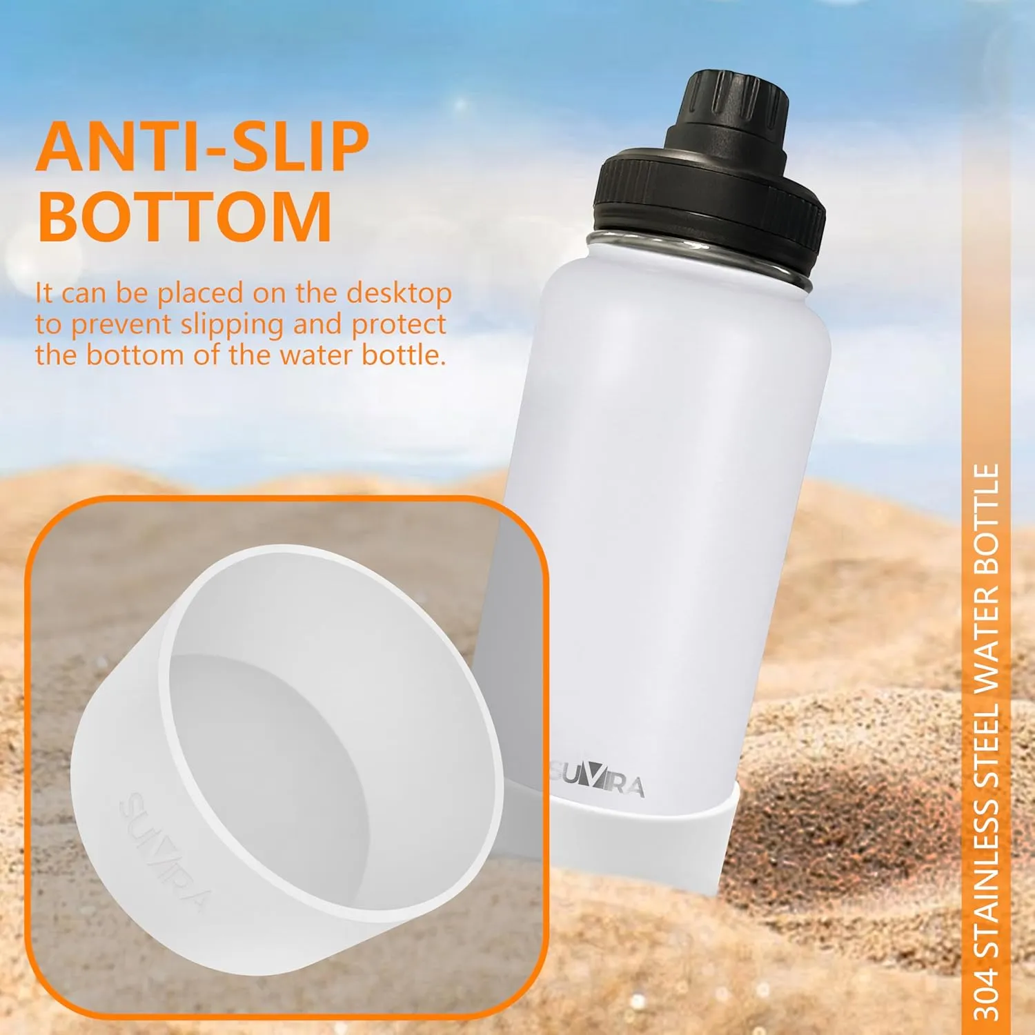 Explore The Ultimate in Hydration:Magnetic lid/Water Bottle with 2Lids Pack/Leak Proof/Double Wall Stainless Steel Insulation withTripod,Phone Holder Sport,Gym and Travel