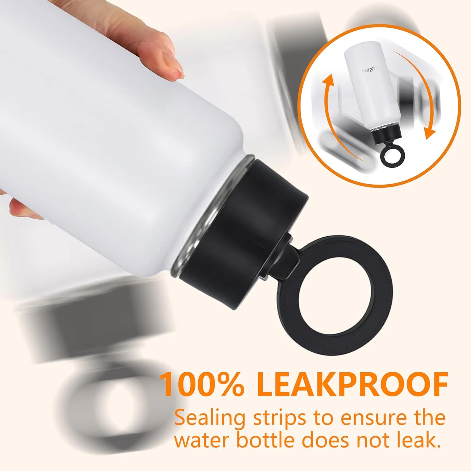 Explore The Ultimate in Hydration:Magnetic lid/Water Bottle with 2Lids Pack/Leak Proof/Double Wall Stainless Steel Insulation withTripod,Phone Holder Sport,Gym and Travel