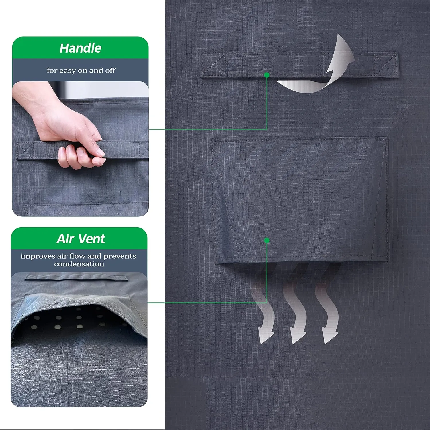 F&J Outdoors Patio Chair Cover - Heavy Duty Waterproof UV Resistant, Grey, 2Pack, 35" W x 39" D x 36" H