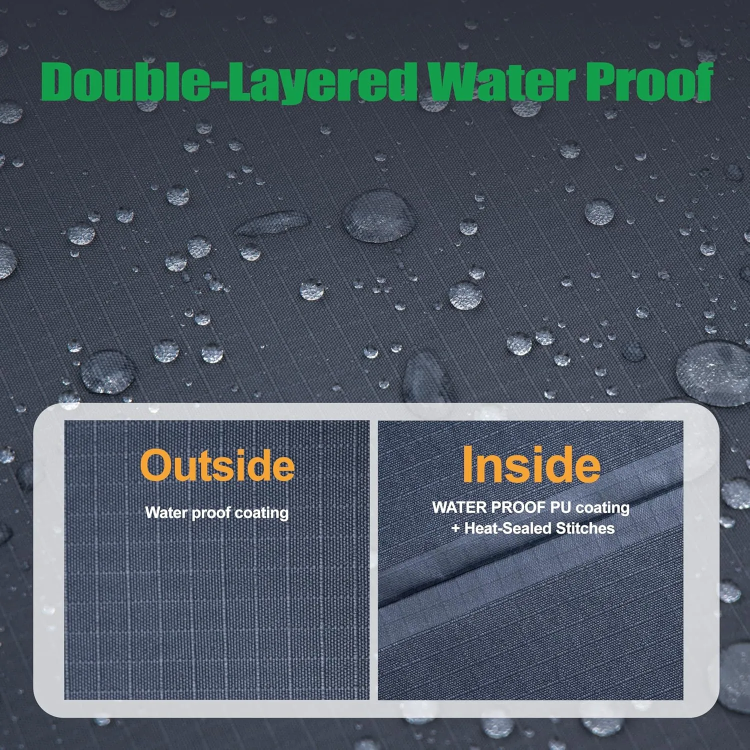 F&J Outdoors Patio Chair Cover - Heavy Duty Waterproof UV Resistant, Grey, 2Pack, 35" W x 39" D x 36" H