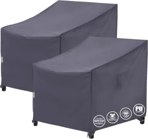 F&J Outdoors Patio Chair Cover - Heavy Duty Waterproof UV Resistant, Grey, 2Pack, 35" W x 39" D x 36" H