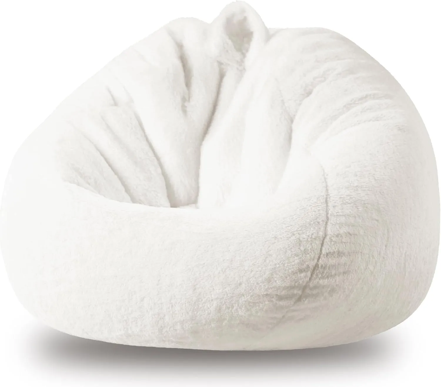 Faux Fur Comfy Bean Bag Chair Cover (No Filler), Fluffy Stuffed Animal Storage Bean Bag Cover for Adults, Premium Furry Fuzzy Bean Bag Cover for Living Room Bedroom