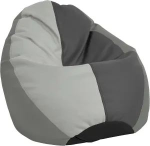 FDP SoftScape Dew Drop Bean Bag Chair with Supportive High-Back Design, For Kids, Teens and Adults, Alternative Seating for Dorms, Schools, Libraries, Daycares or Home - Gray/Light Gray