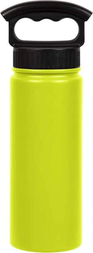 FIFTY/FIFTY Sport Water Bottle, 3 Finger Wide Mouth Cap, 18 oz/530mL, Lime Green