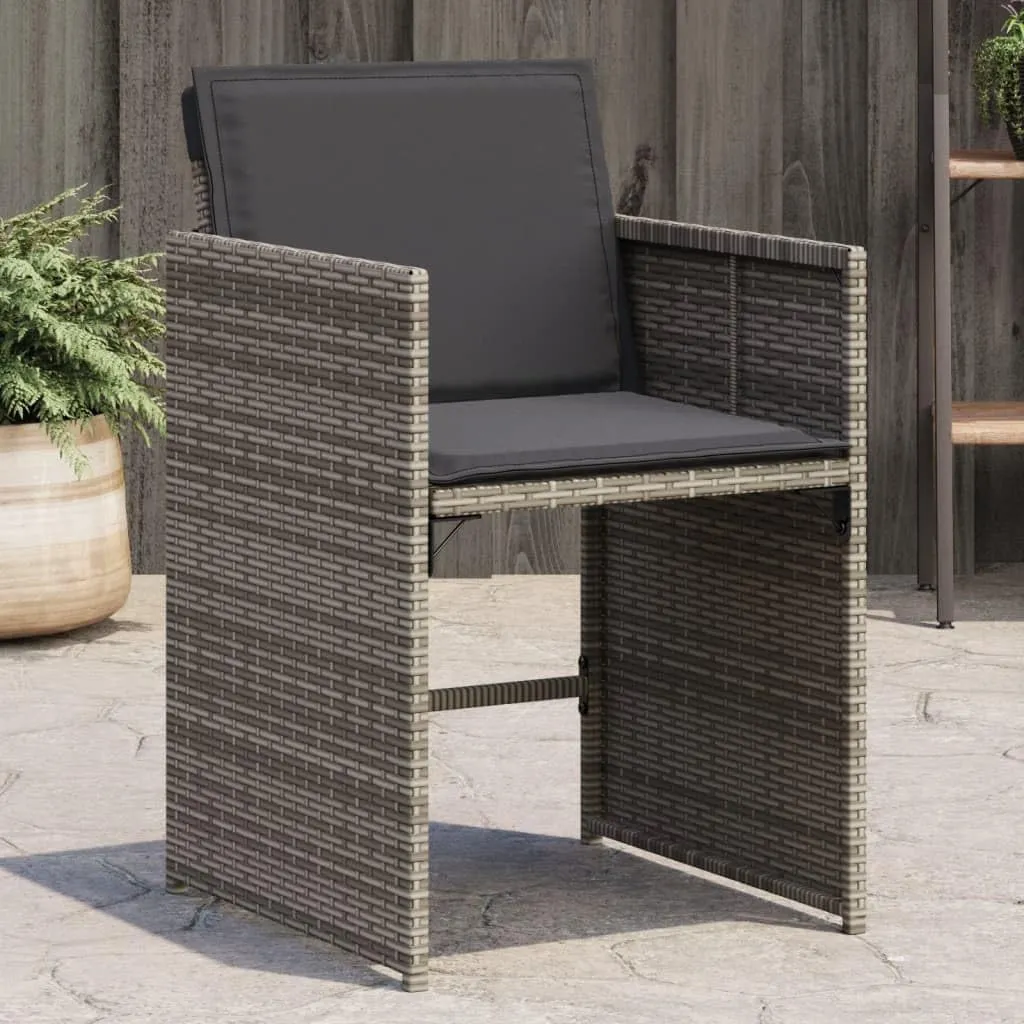 fire Pit Chairs,high Chair,Patio Furniture,Beach Chair,Patio Chairs with Cushions 4 pcs Gray Poly RattanFor Gardens, patios, Balconies