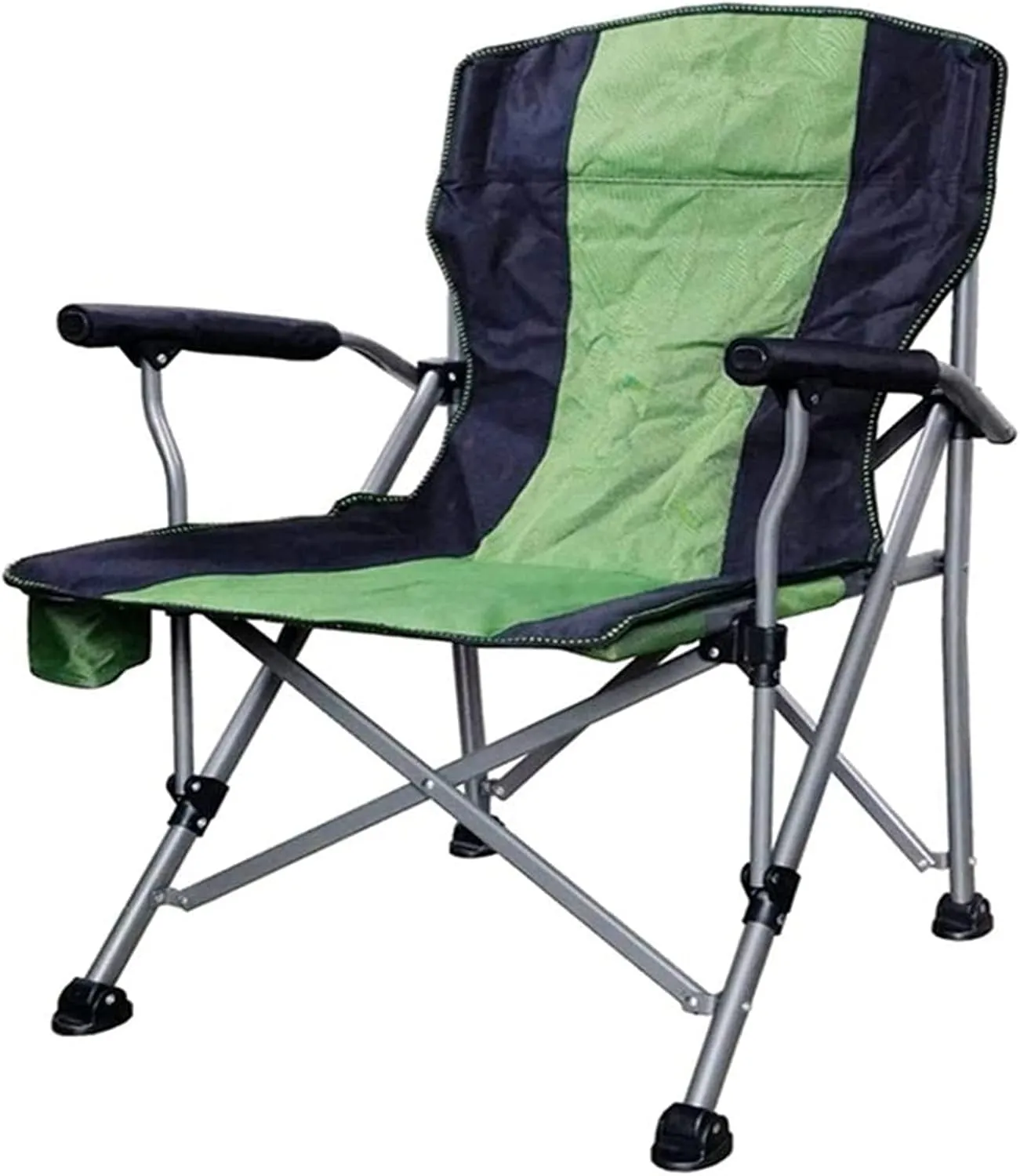 Fishing Chair Camping Chair Collapsible Breathable Mesh Aluminum Support e High Back Folding Camp Chair with Cup Holder (Green)