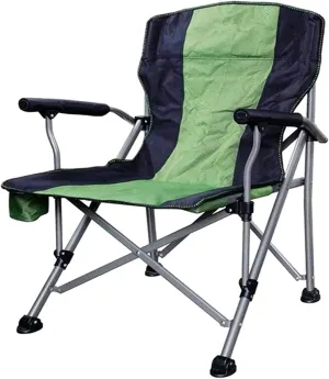 Fishing Chair Camping Chair Collapsible Breathable Mesh Aluminum Support e High Back Folding Camp Chair with Cup Holder (Green)