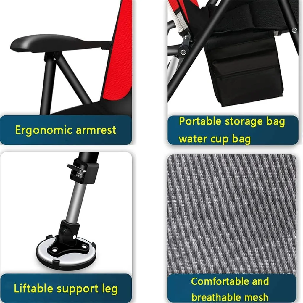 Fishing Chair Fishing Stool Outdoor All-Terrain Aluminum Armchair Folding Multi-Functional Portable Fishing Gear Chair(E)