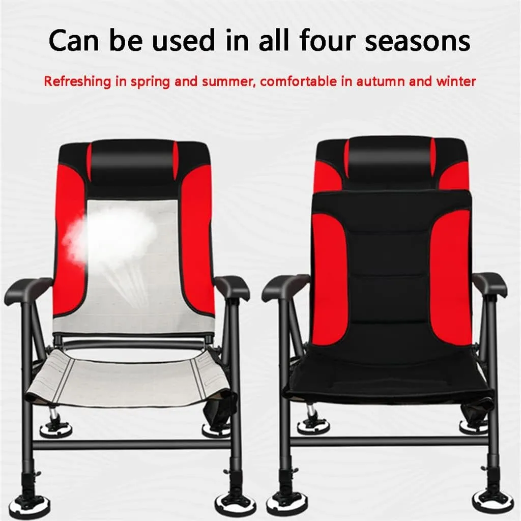Fishing Chair Fishing Stool Outdoor All-Terrain Aluminum Armchair Folding Multi-Functional Portable Fishing Gear Chair(E)