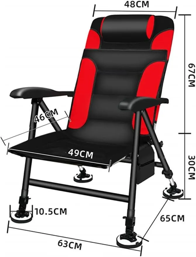 Fishing Chair Fishing Stool Outdoor All-Terrain Aluminum Armchair Folding Multi-Functional Portable Fishing Gear Chair(E)