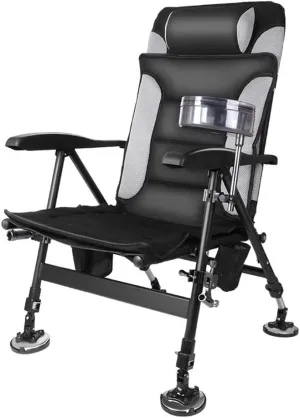 Fishing Chair Fishing Stool Outdoor All-Terrain Aluminum Armchair Folding Multi-Functional Portable Fishing Gear Chair(E)