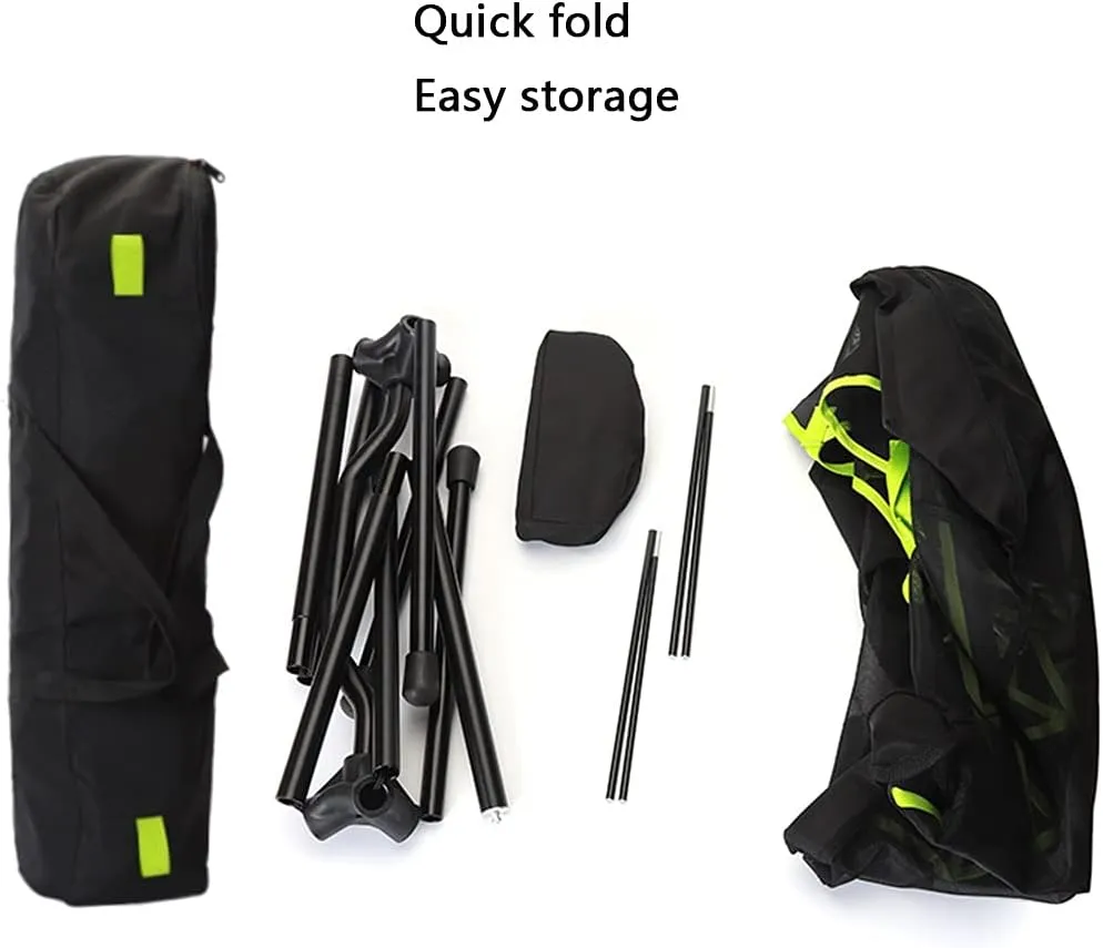 Fishing Chairs Folding Camping Chair Convenient Walking Chair Simple Home Swing Chair Barbecue Camping Aluminum Alloy Stool (Color : Green, Size : 79 * 64 * 85cm)