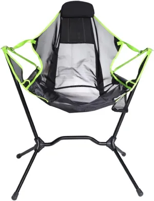Fishing Chairs Folding Camping Chair Convenient Walking Chair Simple Home Swing Chair Barbecue Camping Aluminum Alloy Stool (Color : Green, Size : 79 * 64 * 85cm)