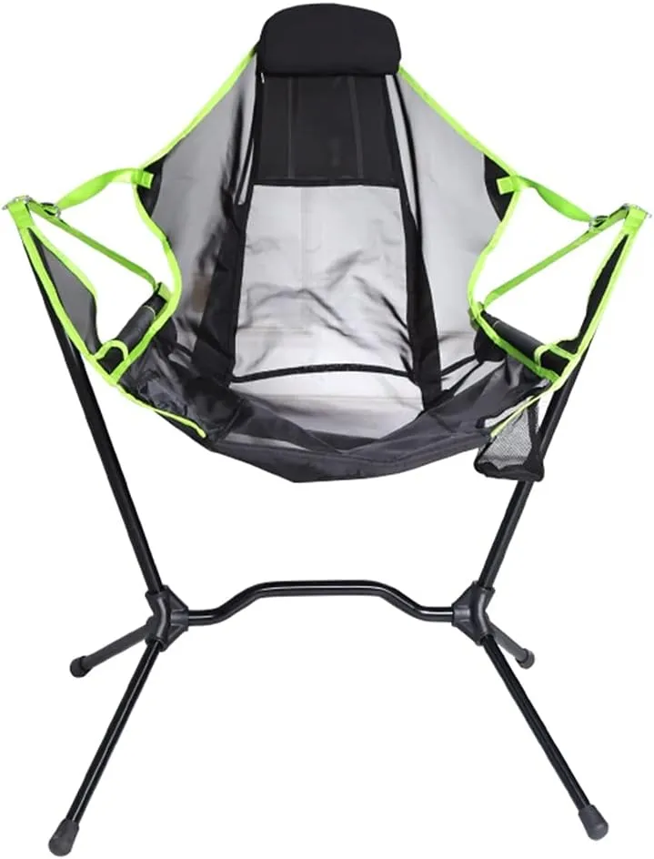 Fishing Chairs Folding Camping Chair Convenient Walking Chair Simple Home Swing Chair Barbecue Camping Aluminum Alloy Stool (Color : Green, Size : 79 * 64 * 85cm)