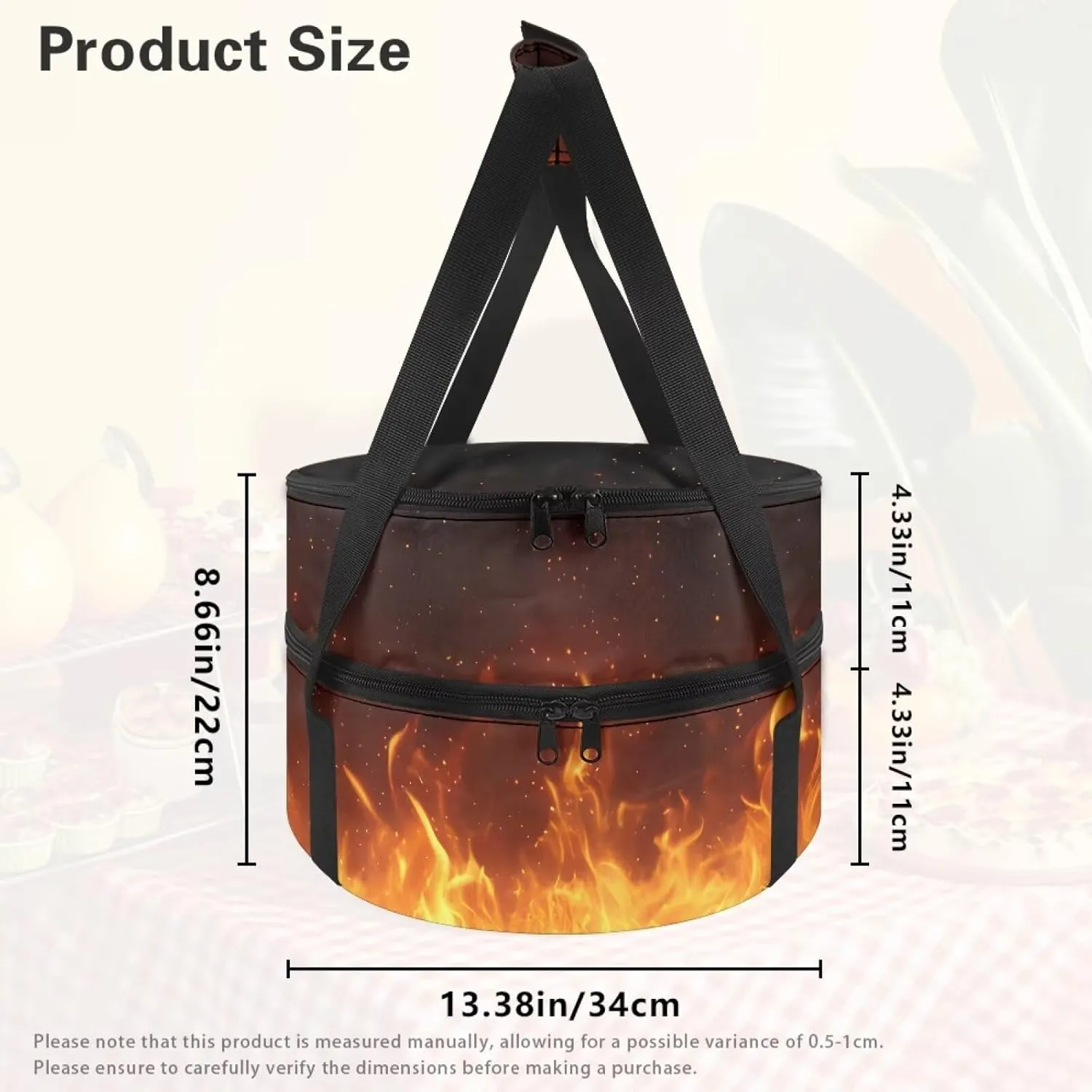 Flame Casserole Carrier Bag Case with Lid And Handle Insulated Casseroles Carriers Portable Food Warmer Carriers for Transport Picnic Baking Crust