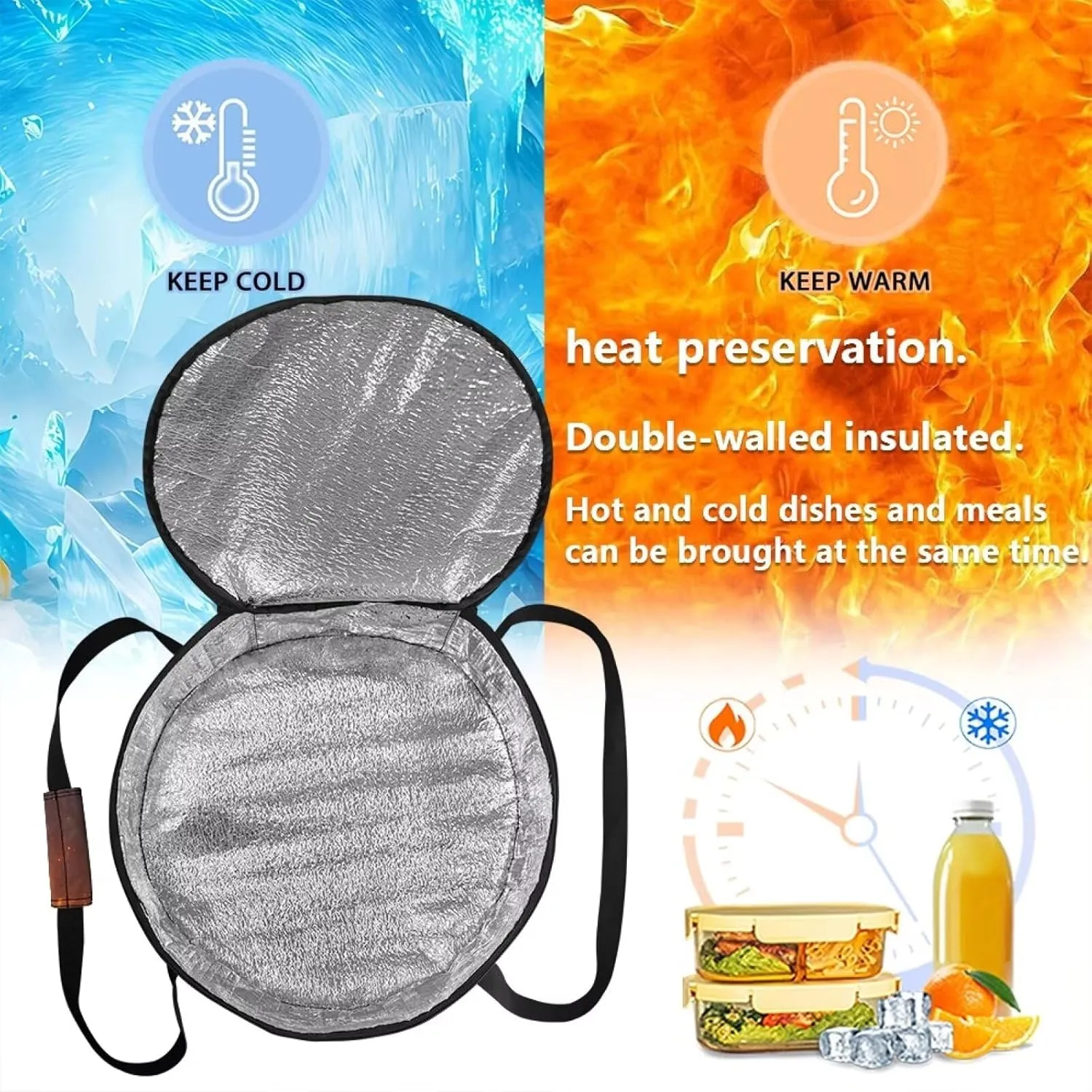 Flame Casserole Carrier Bag Case with Lid And Handle Insulated Casseroles Carriers Portable Food Warmer Carriers for Transport Picnic Baking Crust