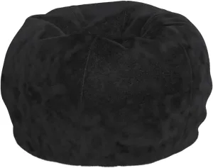 Flash Furniture Dillon Small Black Furry Bean Bag Chair for Kids and Teens